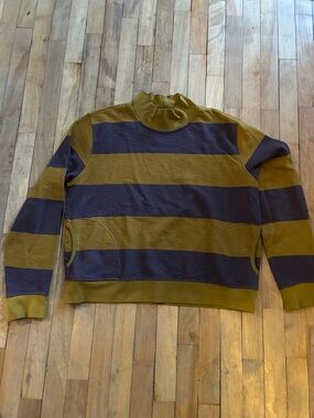 Toad & Co Striped Mock Neck Sweater